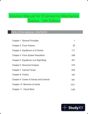 Solution Manual for Engineering Mechanics Statics, 13th Edition