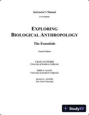 Class Notes for Exploring Biological Anthropology: The Essentials, 4th Edition