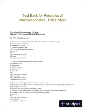 Test Bank for Principles of Macroeconomics, 12th Edition