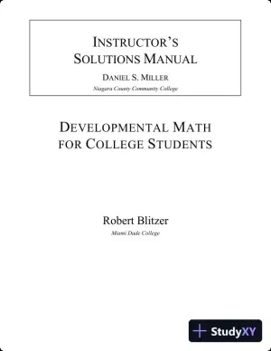 Solution Manual for Developmental Mathematics, 1st Edition