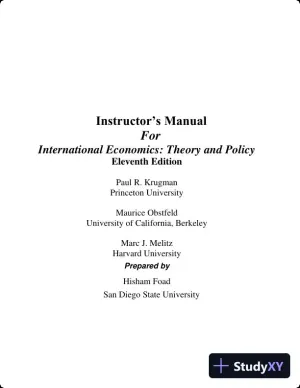 International Trade: Theory and Policy, 11th Edition Solution Manual
