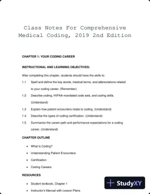 Lecture Notes For Comprehensive Medical Coding, 2019 2nd Edition