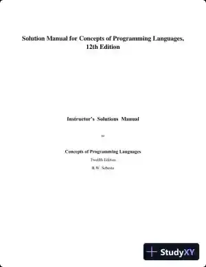 Solution Manual for Concepts of Programming Languages, 12th Edition