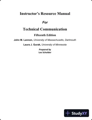 Lecture Notes for Technical Communication, 15th Edition