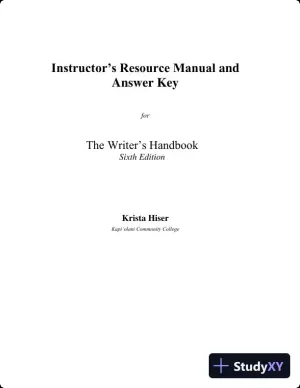 Lecture Notes for The Writer's Handbook, 6th Edition