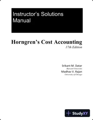Solution Manual for Horngren's Cost Accounting, 17th Edition
