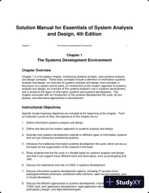 Solution Manual for Essentials of System Analysis and Design, 4th Edition