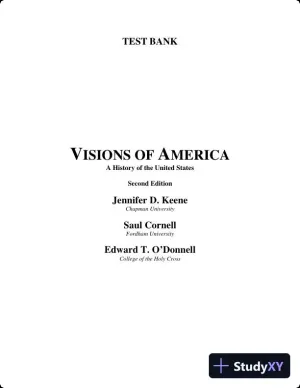 Test Bank For Visions of America: A History of the United States, Combined Volume 2nd Edition Test Bank