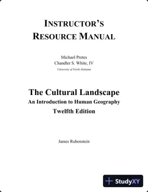 Lecture Notes For The Cultural Landscape: An Introduction to Human Geography, 11th Edition