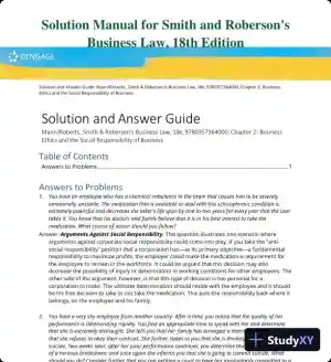 Solution Manual for Smith and Roberson's Business Law, 18th Edition