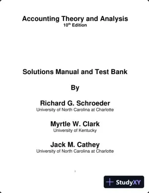 Financial Accounting Theory And Analysis: Text And Cases, 10th Edition Solution Manual