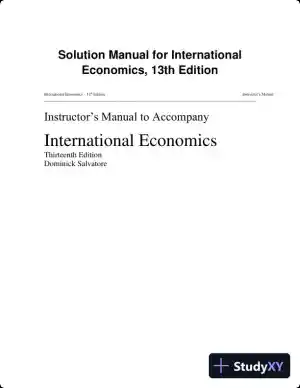 Solution Manual for International Economics, 13th Edition