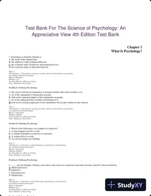 Test Bank For The Science of Psychology: An Appreciative View 4th Edition Test Bank