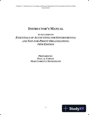 Solution Manual For Essentials of Accounting for Governmental and Not-for-Profit Organizations, 14th Edition