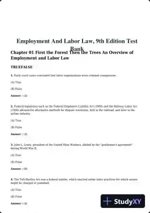 Employment And Labor Law, 9th Edition Test Bank