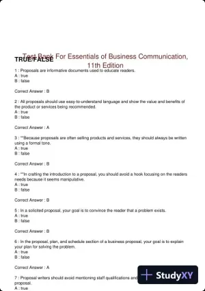 Test Bank For Essentials of Business Communication, 11th Edition