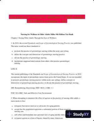 Test Bank for Nursing for Wellness in Older Adults, 9th Edition (Chapters 1-29)