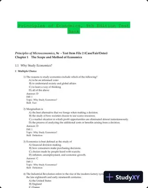 Principles of Economics, 9th Edition Test Bank