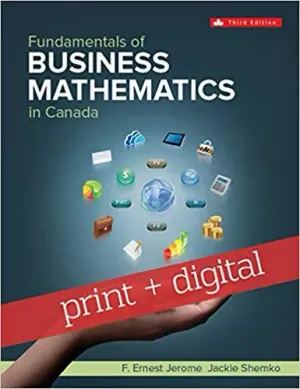 Cover of Fundamentals Of Business Mathematics In Canada by Ernest F Jerome, Jackie Shemko