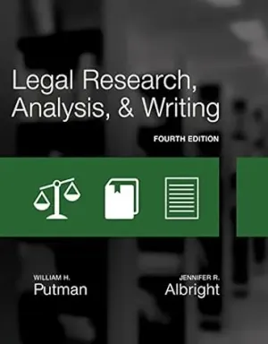 Cover of Legal Research, Analysis, And Writing by William Putman, Jennifer Albright