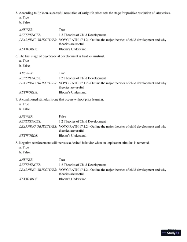 Test Bank For Childhood and Adolescence: Voyages in Development, 6th Edition - Page 3 preview image