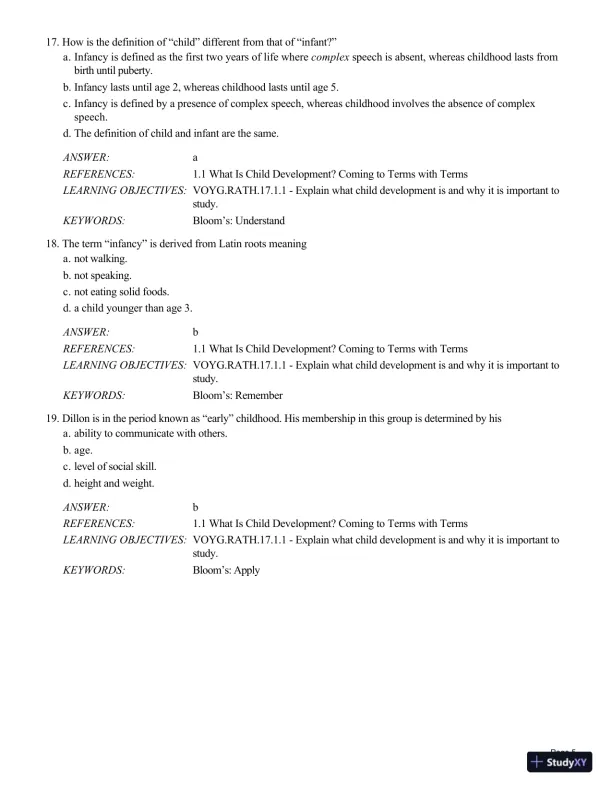 Test Bank For Childhood and Adolescence: Voyages in Development, 6th Edition - Page 6 preview image
