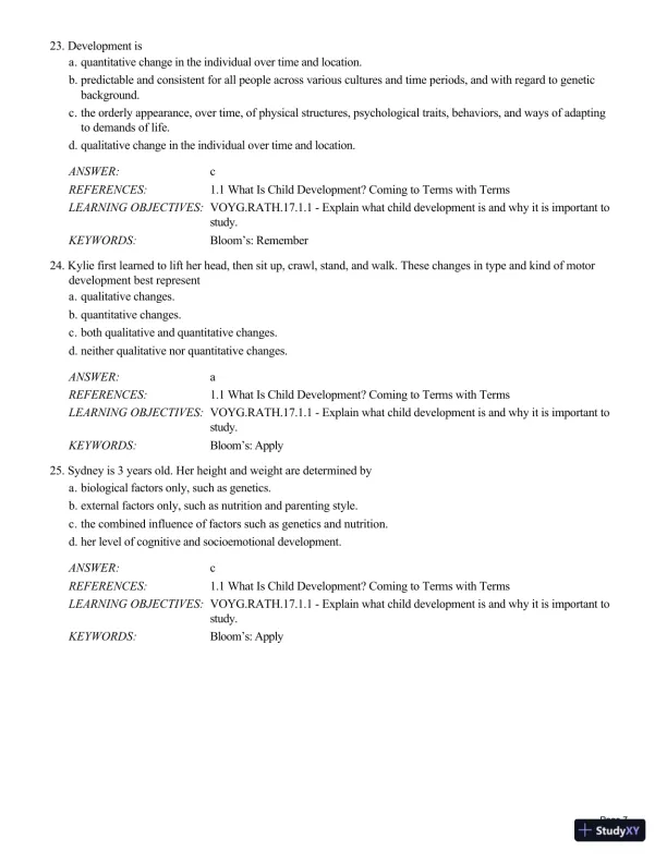 Test Bank For Childhood and Adolescence: Voyages in Development, 6th Edition - Page 8 preview image