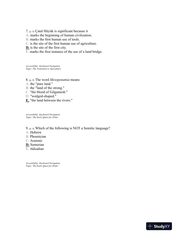 Traditions and Encounters: A Brief Global History Volume 1, 4th Edition Test Bank - Page 4 preview image