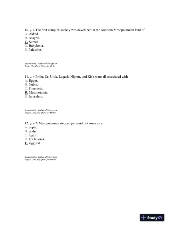 Traditions and Encounters: A Brief Global History Volume 1, 4th Edition Test Bank - Page 5 preview image
