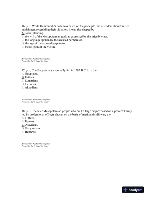 Traditions and Encounters: A Brief Global History Volume 1, 4th Edition Test Bank - Page 7 preview image