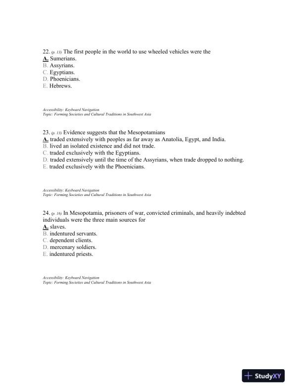 Traditions and Encounters: A Brief Global History Volume 1, 4th Edition Test Bank - Page 9 preview image