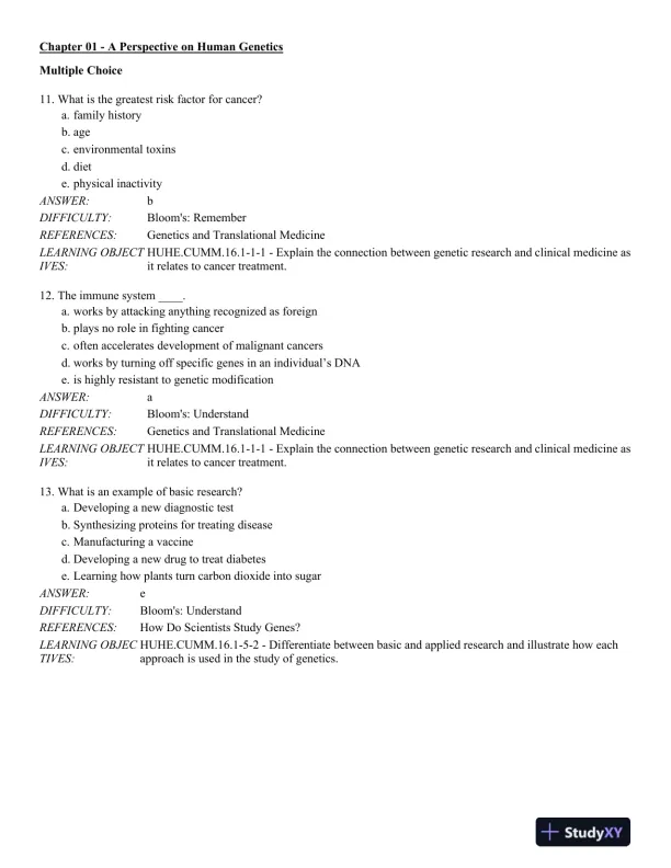 Human Heredity: Principles and Issues 11th Edition Test Bank - Page 4 preview image