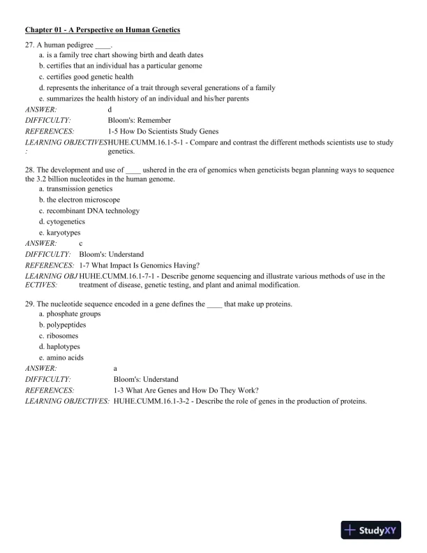 Human Heredity: Principles and Issues 11th Edition Test Bank - Page 9 preview image