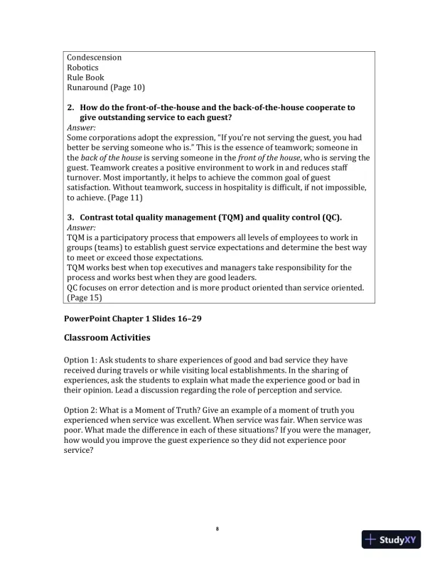 Exploring the Hospitality Industry, 4th Edition Class Notes - Page 11 preview image