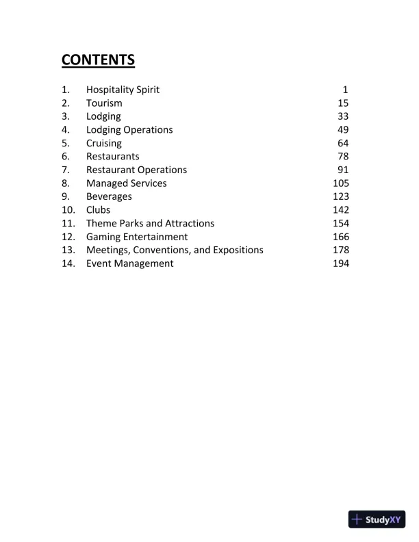 Exploring the Hospitality Industry, 4th Edition Class Notes - Page 3 preview image