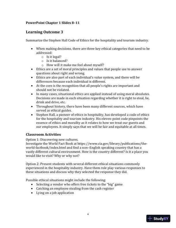 Exploring the Hospitality Industry, 4th Edition Class Notes - Page 7 preview image