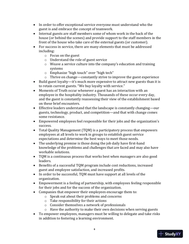 Exploring the Hospitality Industry, 4th Edition Class Notes - Page 9 preview image