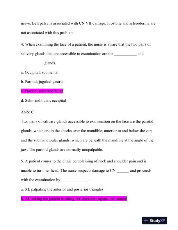 NR509 Advanced Physical Assessment Midterm Exam With Answers (32 Solved Questions) - Page 4 preview image