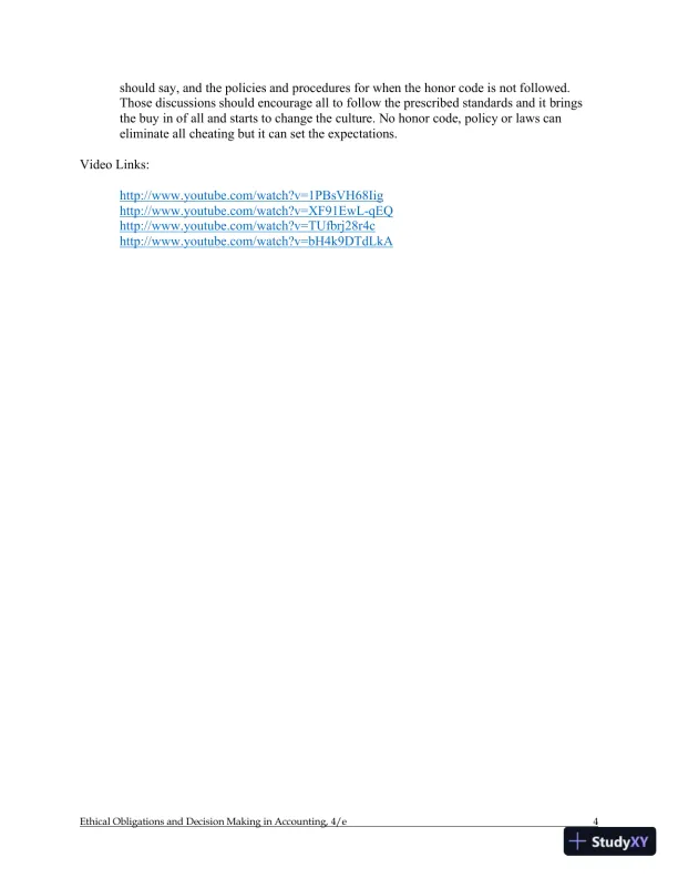 Ethical Obligations and Decision-Making in Accounting: Text and Cases 4th Edition Solution Manual - Page 27 preview image