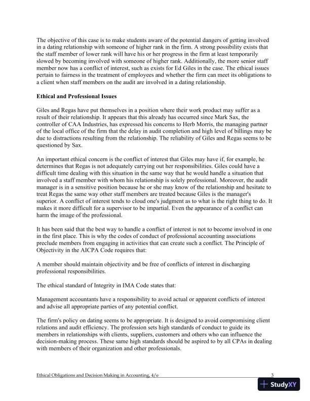 Ethical Obligations and Decision-Making in Accounting: Text and Cases 4th Edition Solution Manual - Page 30 preview image