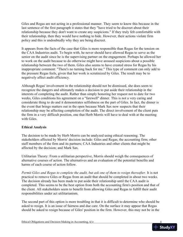 Ethical Obligations and Decision-Making in Accounting: Text and Cases 4th Edition Solution Manual - Page 31 preview image