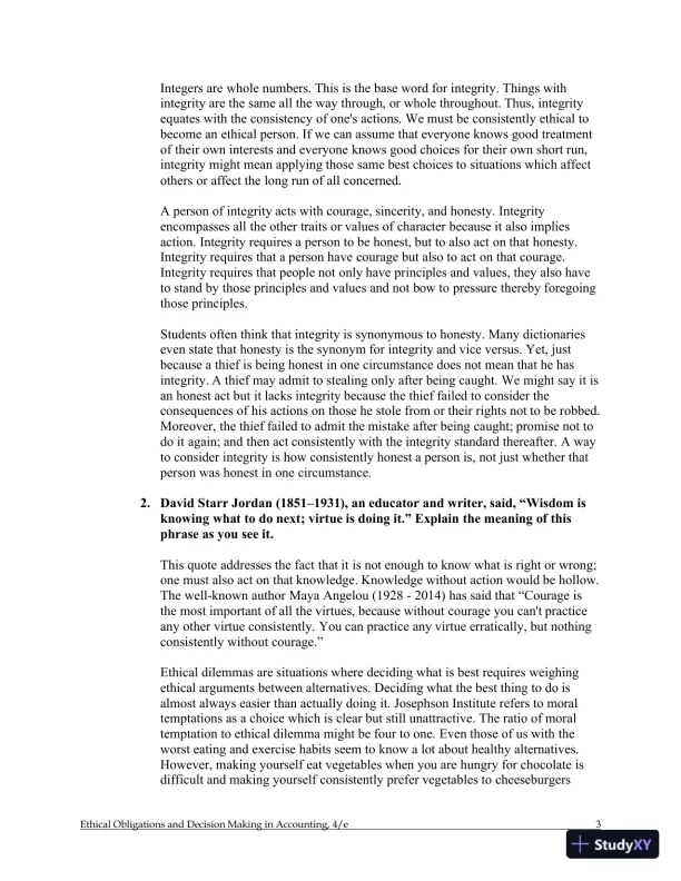 Ethical Obligations and Decision-Making in Accounting: Text and Cases 4th Edition Solution Manual - Page 4 preview image