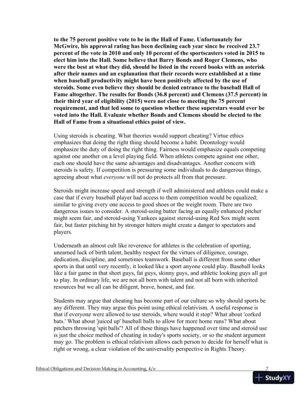 Ethical Obligations and Decision-Making in Accounting: Text and Cases 4th Edition Solution Manual - Page 8 preview image