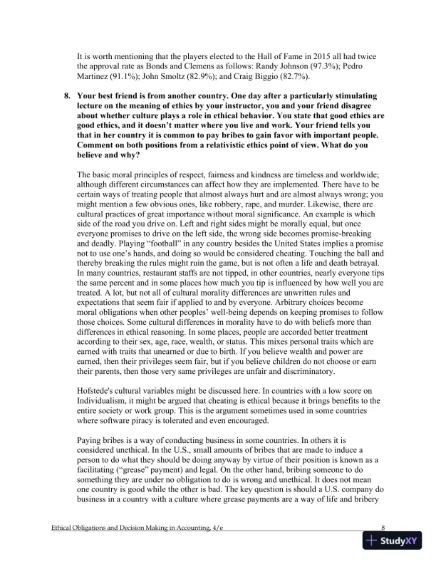 Ethical Obligations and Decision-Making in Accounting: Text and Cases 4th Edition Solution Manual - Page 9 preview image