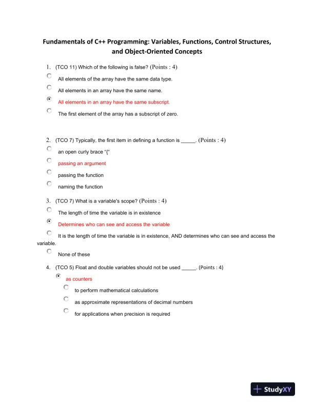 Fundamentals of C++ Programming: Variables, Functions, Control Structures, and Object-Oriented Concepts - Page 1 preview image