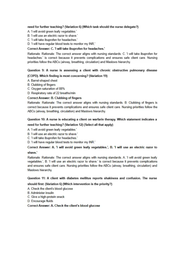 Lippincott Style NCLEX Questions - Page 3 preview image