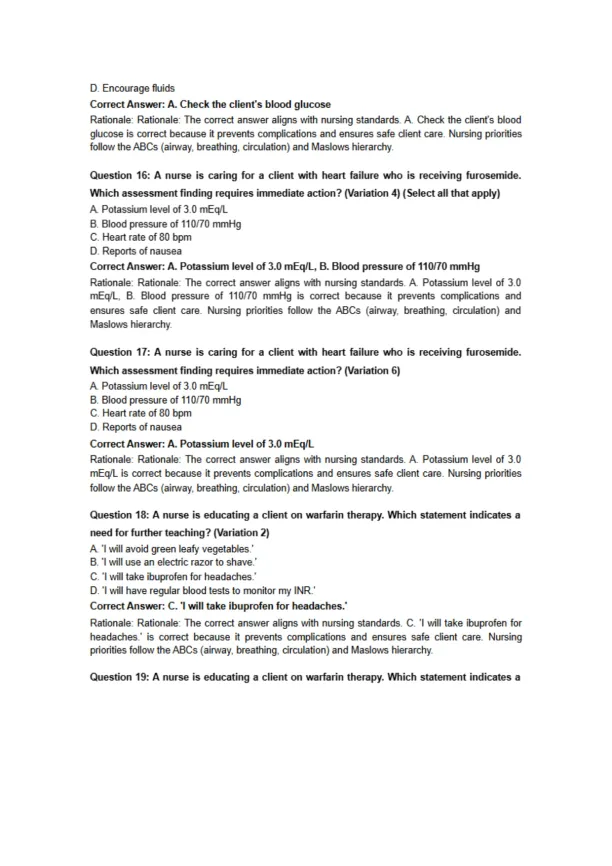 Lippincott Style NCLEX Questions - Page 5 preview image