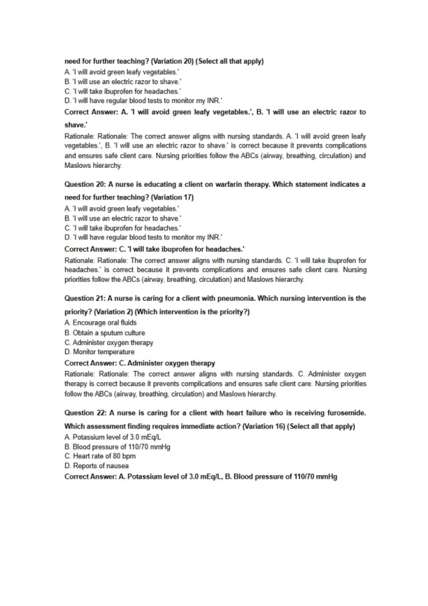 Lippincott Style NCLEX Questions - Page 6 preview image