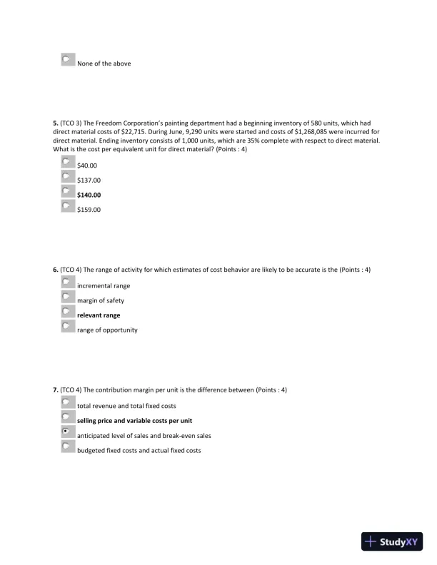 Understanding Key Managerial Accounting Concepts - Page 3 preview image
