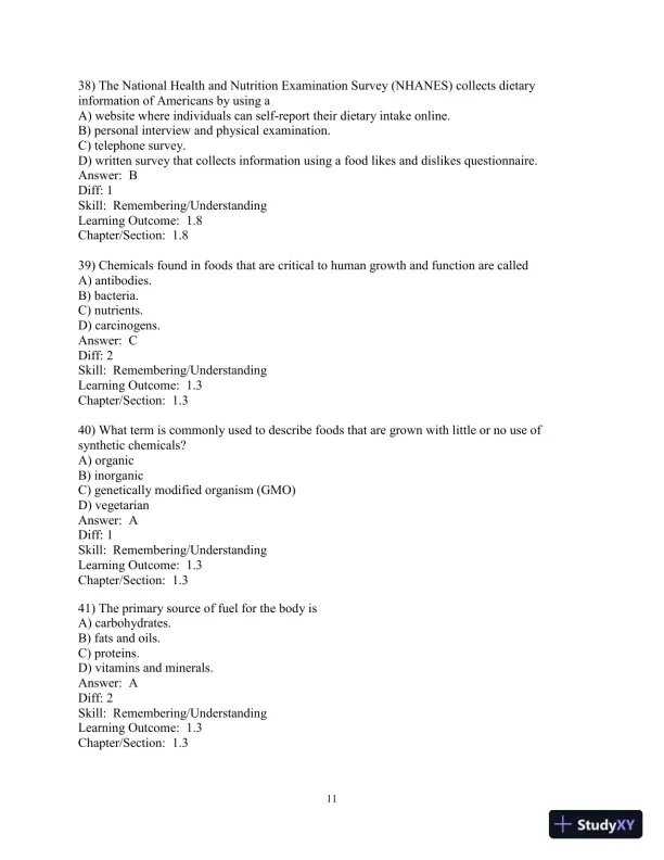 Test Bank For Nutrition: An Applied Approach, 5th Edition - Page 12 preview image